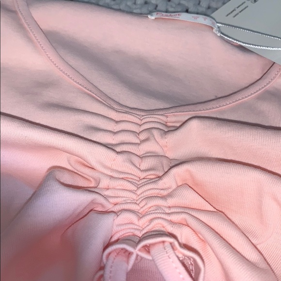 Cropped pink drawstring Romwe top - Picture 4 of 4